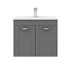 Keswick Grey 620mm Traditional Wall Hung 2 Door Vanity Unit -Countertop Vanity Units Sales KES GRY 6WH2C d4 460