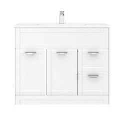 Keswick White 1015mm Traditional Floorstanding Vanity Unit -Countertop Vanity Units Sales KES WHT 100 d3 460