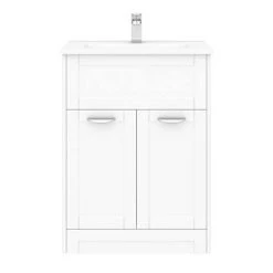 Keswick White 620mm Traditional Floorstanding Vanity Unit -Countertop Vanity Units Sales KES WHT 620 d4 460