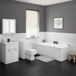 Keswick White 620mm Traditional Floorstanding Vanity Unit -Countertop Vanity Units Sales KES WHT 620 detail2 460