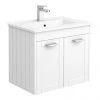 Keswick White 620mm Traditional Wall Hung 2 Door Vanity Unit -Countertop Vanity Units Sales KES WHT 6WH2C p