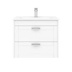Keswick White 620mm Traditional Wall Hung 2 Drawer Vanity Unit -Countertop Vanity Units Sales KES WHT 6WH2D d3 460