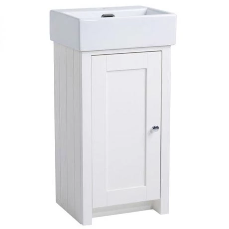 Tavistock Lansdown 400mm Cloakroom Unit with Basin - Linen White 3 Tavistock Lansdown 400mm Cloakroom Unit with Basin - Linen White