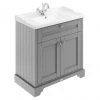 Old London 800mm 2-Door Cabinet & Basin - Storm Grey -Countertop Vanity Units Sales LOF205 P