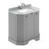 Old London Storm Grey Art Deco 750mm Angled Cabinet with Grey Marble Basin Top -Countertop Vanity Units Sales LOF216 P
