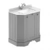 Old London Storm Grey Art Deco 750mm Angled Cabinet with White Marble Basin Top -Countertop Vanity Units Sales LOF217 P