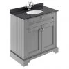 Old London 800mm Cabinet & Single Bowl Black Marble Top - Storm Grey 1 Old London 800mm Cabinet & Single Bowl Black Marble Top - Storm Grey -Countertop Vanity Units Sales LOF227 P