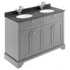 Old London 1200mm Cabinet & Double Bowl Black Marble Top - Storm Grey 2 Old London 1200mm Cabinet & Double Bowl Black Marble Top - Storm Grey -Countertop Vanity Units Sales LOF263 P