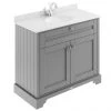 Old London 1000mm Cabinet & Single Bowl White Marble Top - Storm Grey 2 Old London 1000mm Cabinet & Single Bowl White Marble Top - Storm Grey -Countertop Vanity Units Sales LOF277 P