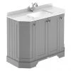 Old London Storm Grey Art Deco 1000mm Angled Cabinet with White Marble Basin Top -Countertop Vanity Units Sales LOF283 P