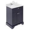 Old London 600mm Cabinet & Single Bowl White Marble Top - Twilight Blue -Countertop Vanity Units Sales LOF322 P
