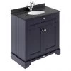 Old London 800mm Cabinet & Single Bowl Black Marble Top - Twilight Blue -Countertop Vanity Units Sales LOF327 P