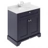 Old London 800mm Cabinet & Single Bowl White Marble Top - Twilight Blue -Countertop Vanity Units Sales LOF328 P