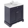 Old London 800mm Cabinet & Single Bowl Grey Marble Top - Twilight Blue -Countertop Vanity Units Sales LOF329 P