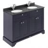 Old London 1200mm Cabinet & Double Bowl Black Marble Top - Twilight Blue 2 Old London 1200mm Cabinet & Double Bowl Black Marble Top - Twilight Blue -Countertop Vanity Units Sales LOF363 P