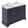Old London 1200mm Cabinet & Double Bowl Grey Marble Top - Twilight Blue 1 Old London 1200mm Cabinet & Double Bowl Grey Marble Top - Twilight Blue -Countertop Vanity Units Sales LOF365 P