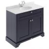 Old London 1000mm Cabinet & Single Bowl Grey Marble Top - Twilight Blue -Countertop Vanity Units Sales LOF378 P