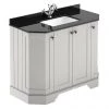 Old London Timeless Sand Art Deco 1000mm Angled Cabinet with Black Marble Basin Top -Countertop Vanity Units Sales LOF482 P