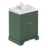 Old London 600mm 2-Door Cabinet & Basin - Hunter Green -Countertop Vanity Units Sales LOF803 P