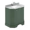 Old London Hunter Green Art Deco 750mm Angled Cabinet with Grey Marble Basin Top -Countertop Vanity Units Sales LOF816 P