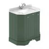 Old London Hunter Green Art Deco 750mm Angled Cabinet with White Marble Basin Top -Countertop Vanity Units Sales LOF817 P