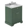 Old London 600mm Cabinet & Single Bowl Grey Marble Top - Hunter Green -Countertop Vanity Units Sales LOF823 P
