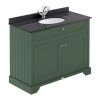 Old London 1000mm Cabinet & Single Bowl Black Marble Top - Hunter Green -Countertop Vanity Units Sales LOF876 P
