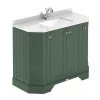 Old London Hunter Green Art Deco 1000mm Angled Cabinet with White Marble Basin Top -Countertop Vanity Units Sales LOF883 P