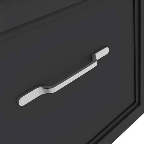 Period Bathroom Co. Wall Hung Vanity - Matt Black - 500mm 2 Drawer with Chrome Handles 5 Period Bathroom Co. Wall Hung Vanity - Matt Black - 500mm 2 Drawer with Chrome Handles - Image 3