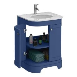 Period Bathroom Co. 620mm Curved Vanity Unit with White Marble Basin Top - Cobalt Blue 7 Period Bathroom Co. 620mm Curved Vanity Unit with White Marble Basin Top - Cobalt Blue -Countertop Vanity Units Sales PBC6BLCRVM d3 460