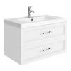 Period Bathroom Co. Wall Hung Vanity - Matt White - 800mm 2 Drawer with Chrome Handles 1 Period Bathroom Co. Wall Hung Vanity - Matt White - 800mm 2 Drawer with Chrome Handles -Countertop Vanity Units Sales PBC8WHWHT2D p
