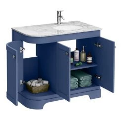 Period Bathroom Co. 920mm RH Offset Vanity Unit with White Marble Basin Top - Cobalt Blue 7 Period Bathroom Co. 920mm RH Offset Vanity Unit with White Marble Basin Top - Cobalt Blue -Countertop Vanity Units Sales PBC9BLCRVMRH d2 460