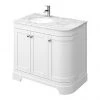 Period Bathroom Co. 920mm LH Offset Vanity Unit with White Marble Basin Top - White -Countertop Vanity Units Sales PBC9WTCRVMLH P