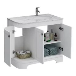 Period Bathroom Co. 920mm RH Offset Vanity Unit with White Marble Basin Top - White 7 Period Bathroom Co. 920mm RH Offset Vanity Unit with White Marble Basin Top - White -Countertop Vanity Units Sales PBC9WTCRVMRH d2 460
