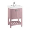 Burlington Riviera Matt Pink 580mm Vanity Unit with Square Basin -Countertop Vanity Units Sales RIV58P3TH P