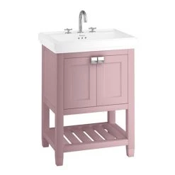 Burlington Riviera Matt Pink 650mm Vanity Unit with Square Basin