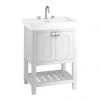 Burlington Riviera Matt White 650mm Vanity Unit with Square Basin -Countertop Vanity Units Sales RIV65W3TH P1
