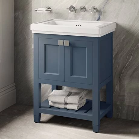 Burlington Riviera Matt Blue 650mm Vanity Unit with Square Basin 4 Burlington Riviera Matt Blue 650mm Vanity Unit with Square Basin - Image 2