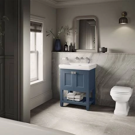Burlington Riviera Matt Blue 650mm Vanity Unit with Square Basin 5 Burlington Riviera Matt Blue 650mm Vanity Unit with Square Basin - Image 3