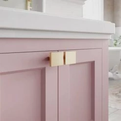 Burlington Riviera Matt Pink 580mm Vanity Unit with Square Basin -Countertop Vanity Units Sales Riviera Pink 2 460 1