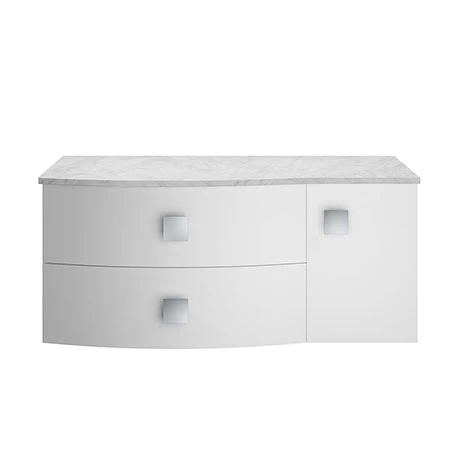 Hudson Reed Sarenna Wall Hung Countertop Vanity Unit - Moon White - 1000mm with Grey Marble Top 3 Hudson Reed Sarenna Wall Hung Countertop Vanity Unit - Moon White - 1000mm with Grey Marble Top