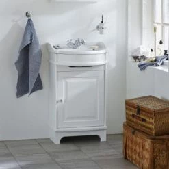 Miller - Traditional 1903 50 Single Door Vanity Unit with Ceramic Basin -Countertop Vanity Units Sales TRAD50RHFS D3 460