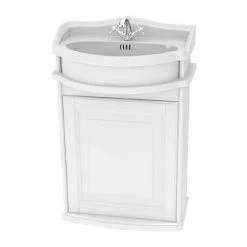Miller - Traditional 1903 50 Single Door Wall Hung Vanity Unit with Ceramic Basin