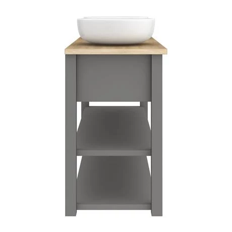 Trafalgar Countertop Basin Unit - Grey - 1240mm inc. 2 Round Basins 8 Trafalgar Countertop Basin Unit - Grey - 1240mm inc. 2 Round Basins - Image 6