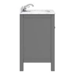 Trafalgar 610mm Grey Vanity Unit with White Marble Basin Top -Countertop Vanity Units Sales TRF6GRY MB n d2 460