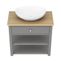 Trafalgar Countertop Basin Unit - Grey - 840mm with Oval Basin 11 Trafalgar Countertop Basin Unit - Grey - 840mm with Oval Basin -Countertop Vanity Units Sales TRF8WTGRY BAS D3 460