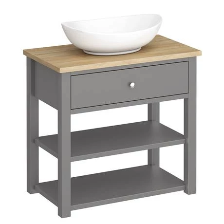 Trafalgar Countertop Basin Unit - Grey - 840mm with Oval Basin 4 Trafalgar Countertop Basin Unit - Grey - 840mm with Oval Basin - Image 2