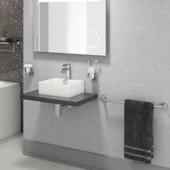 Venice Floating Basin Shelf (Gloss Grey - 600mm Wide) -Countertop Vanity Units Sales V6GGSLF d4 460