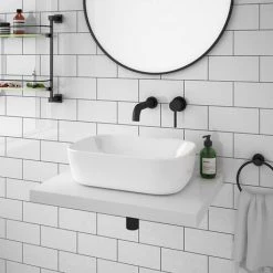 Venice Floating Basin Shelf (Gloss White - 600mm Wide) 11 Venice Floating Basin Shelf (Gloss White - 600mm Wide) -Countertop Vanity Units Sales V6GWSLF d4 460