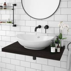 Venice Floating Basin Shelf (Dark Oak - 800mm Wide) -Countertop Vanity Units Sales V8DKSLF D2 460